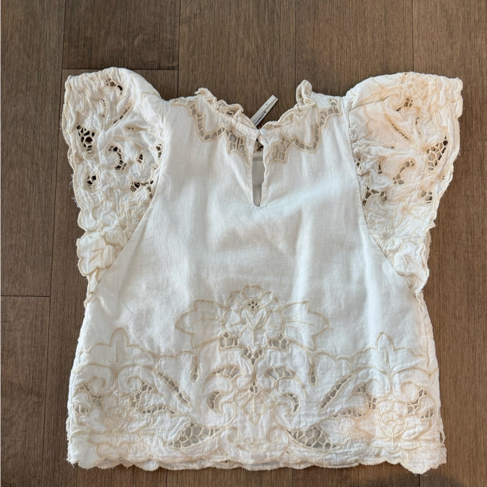 Anthropologie Cream Lace Blouse - Picture 2 of 4
